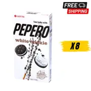 Lotte Pepero White Cookie Stick Biscuits (8 Boxes X 32g)