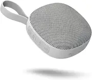 Bluetooth Speaker, Built in Microphone for handsfree Calling, Water and Dust Resistant, Small Size, Great for Picnics, Beach and Travel 5W Powerful Party Speaker, 50ft Range, Magnetic - White Grey