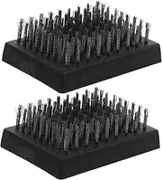 GANAZONO BBQ Grill Brush Set 2pcs Steel Wire Brush for Barbecue Grills for Outdoor Grills Compact Design Easy to Cle