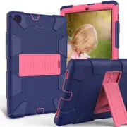 Catzon Silicone+PC Case 3-Layer Anti-fall Protective Cover Tablet Stand For Samsung Galaxy Tab A 10.1 inch T510(2019)-9navy hotpink
