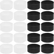 eMagTech 20Pcs Silicone Joystick Protectors Silicone Joystick Protective Ring Compatible with Steam Deck Compatible with Xbox Compatible with Switch Pro Black+White