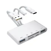 5 in 1 SD TF Memory Card Reader USB OTG Adapter Hub Accessories For iPhone/iPad
