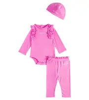 [Balmain Kids] Balmain Kids Baby cotton bodysuit, pants and hat set M 24 pink