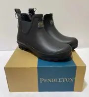 Pendleton Ladies Chelsea fur Lined Rain Boot Black Size 7 New with box