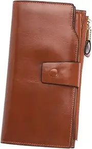 [GLSTOY] Long Wallet Handbag Snap Closure Wallet Pockets Zipped Coin Purse Pack Purse for Travel Women