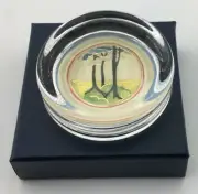 Clarice Cliff Reproduction Glass Paperweight -BLUE FIRS