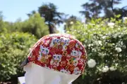 CYCLING CAP KIMONO MANEKI NEKO HANDMADE IN USA, S M L