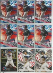 Gleyber Torres 13 Card Prospect Lot Bowman Chrome,Best, Refractors, Black Gold