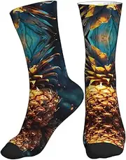 [ALLiYa] Flickering Pineapple Compression Socks For Women Men Circulation Is For Athletic Running Cycling Daily Wear