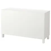 BESTÅ storage combination with doors, white/Lappviken/Stubbarp white, 120x42x74 cm