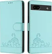 Compatible with Google Pixel 6a 5G Cover,Compatible with Google Pixel 6a 5G Card Slots Holder Magnetic Closure Kickstand Flip Wallet Phone Case QLV