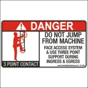 Three Point Egress Fall Hazard Crane Safety Decal