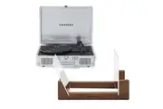 Crosley Cruiser Bluetooth Portable Turntable - Silver + Bundled Crosley Record Storage Display Stand
