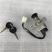 Ignition Barrel Key Switch for Jog 100cc Gy6 125 Cc 100 125 Motorcycle Scooter JOG100 2 Wire 4 Wire Electric Ignition Switch Lock Set Power Door Lock Motor Ignition Key Switches(4 Wire)