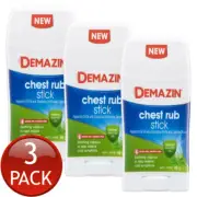 3 x Demazin Nasal Decongestant Vaporising Ointment Relief Chest Rub Stick 40g