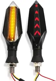 LED Indicator Blinkers Amber Lamp Accessories LED Turn Signals Light Flasher Stop Tail Lamp For KA&WA&SA&KI for NI&NJ&A 300 400 ER6N &X6R &X9R &X12R Z800 Z750 Z250(1 pair yellow-red)