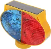 Solar Powered Barricade Strobe Light Dual Sided Traffic Lamp LED Flashing Caution Light for Road Construction Enhanced Night Visibility Automatic Charging
