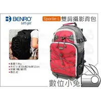 在飛比找PChome商店街優惠-數位小兔【BENRO 百諾 雙肩攝影背包 紅 Sportie