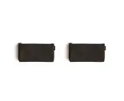 2x Delfonics Marek Canvas Flat Pencil Case Rectangle Storage Pouch 18.5cm Black