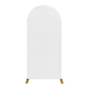 White 36"x90"Fitted Spandex Round Top Arch Backdrop Stand Cover Events