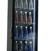 Exquisite One Glass Doors Upright Display Refrigerators Black 229 Litre