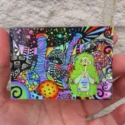 Holographic Mushroom Trippy Burns Sticker. Psychedelic sticker. Laptop Sticker.