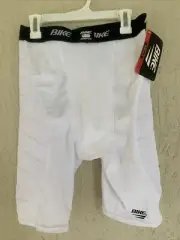 NWT New BIKE Baseball Sliding Padded Compression Shorts White Mens Size MEDIUM