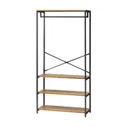 Oikiture Clothes Rack Open Wardrobe Garment Coat Hanging Rail Metal 4 shelves