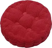 LeoLeozz Outdoor Square Seat Cushions Solid Color Indoor Chair Pads Cotton Filled Boosted for Patio Office Kitchen (Medium (Pack of 1),Red)