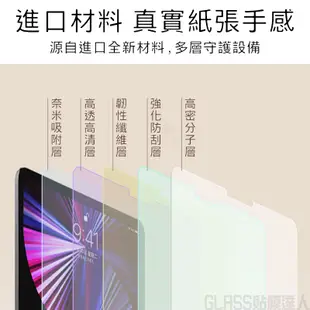 iPad 類紙鋼化玻璃貼 保護貼 適用2023 2021 Pro 12.9 11 10.5 Air 4 3 Mini 6