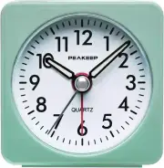 Ultra Small, Battery Travel Alarm Clock with Snooze and Light, Silent with No Ti