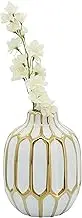 Sagebrook Home Bud Ceramic Vases Decorative Ceramic Flower Vase Accent Piece, Living Room, Bathroom, Office and Bedroom Décor, Special Occasion Flower Arrangement Centerpiece, 8" White/Gold