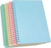 Yansanido Spiral Notebook, 4 Pcs 8.3 Inch x 5.9 Inch A5 Thick Plastic Hardcover 7mm College Ruled 4 Color 80 Sheets -160 Pages Journals for Study and Notes (4)