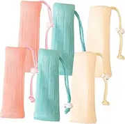 LIFKOME 6pcs Multi Layer Soap Pouches for Shower Exfoliating Foaming Bags with Drawstring Mesh Holders for and Aroma Release for Bathing and Cleaning