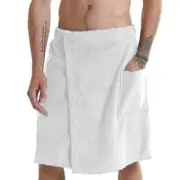 Mens Wearable Bath Towel Set with Magic Tape Pocket for Shower Room Bathroom AU