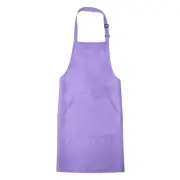 Kitchen Cooking Aprons Adjustable Long Ties Chef Apron with 2 Pockets Purple