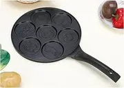 Pancake Pan, Nonstick Animal Pancake Maker, Mini Pancake Mold Pan, 7-Cup Animal Pancake Mold, Nonstick Grill Pan, Black