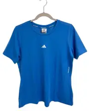 Adidas Women's Short Sleeve Techfit Aeroready Light Blue Crew Neck Tee Size 2X