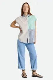 Brixton Women's Sleeveless Woven Men's Wear for Her Shirt Sz M/L