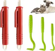 BAVALIN Tick Tweezers for Dogs Cats Children - Set of 3 Tick Hooks and Set of 2 Tick Tweezers, Simple and Safe Tick Remover for Pets and People, 5 (Red + Green)