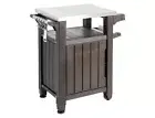 Keter Unity Classic Outdoor BBQ Prep Bench and Storage Unit - Brown