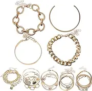 WRITWAA 6 Sets Thick Straps Anklet Bracelet Anklets Ankle Bracelet Anklet for Women Ankle Jewelry Anklet Bracelets for Women Foot Chain Bracelet Chain Bracelet Jewelry Alloy Golden