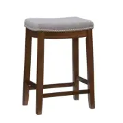 Linon Home Decor Bar Stools 24'' Rustic Backless Counter Stool Durable In Gray