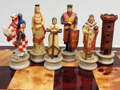 Medieval Times Crusades Chess Men Set Arabians vs Christians Crusade NO Board
