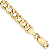 10k Yellow Gold 7mm Semi-Solid Curb Link Chain