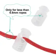 8pcs Plastic Cord Locks Stoppers Spring Toggle Fastener Slider Organizer Clear