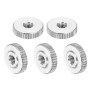 5Pcs M3 Knurled Thumb Nuts, 304 Stainless Steel Round Knurled Flat Head, Silver