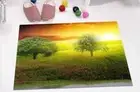 Trees And Grass In Sun 3D Shower Curtain Waterproof Fabric Bathroom Decoration