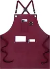 Cross Back Chef Apron for Men & Women with Pockets, Cooking Aprons, Men'S Heavy