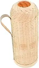SHOWERORO Bamboo Insulated Water Bottle Cover Traditional Hand Made Kettle Sleeve for Tea Lovers Convenient Practical Bamboo Weaving Design for Home Outdoor Use Safe Insulation